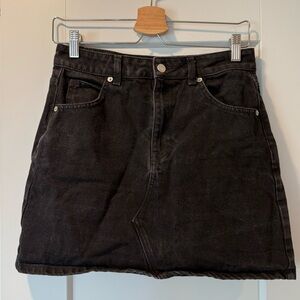 TOPSHOP Black Denim Mini Skirt